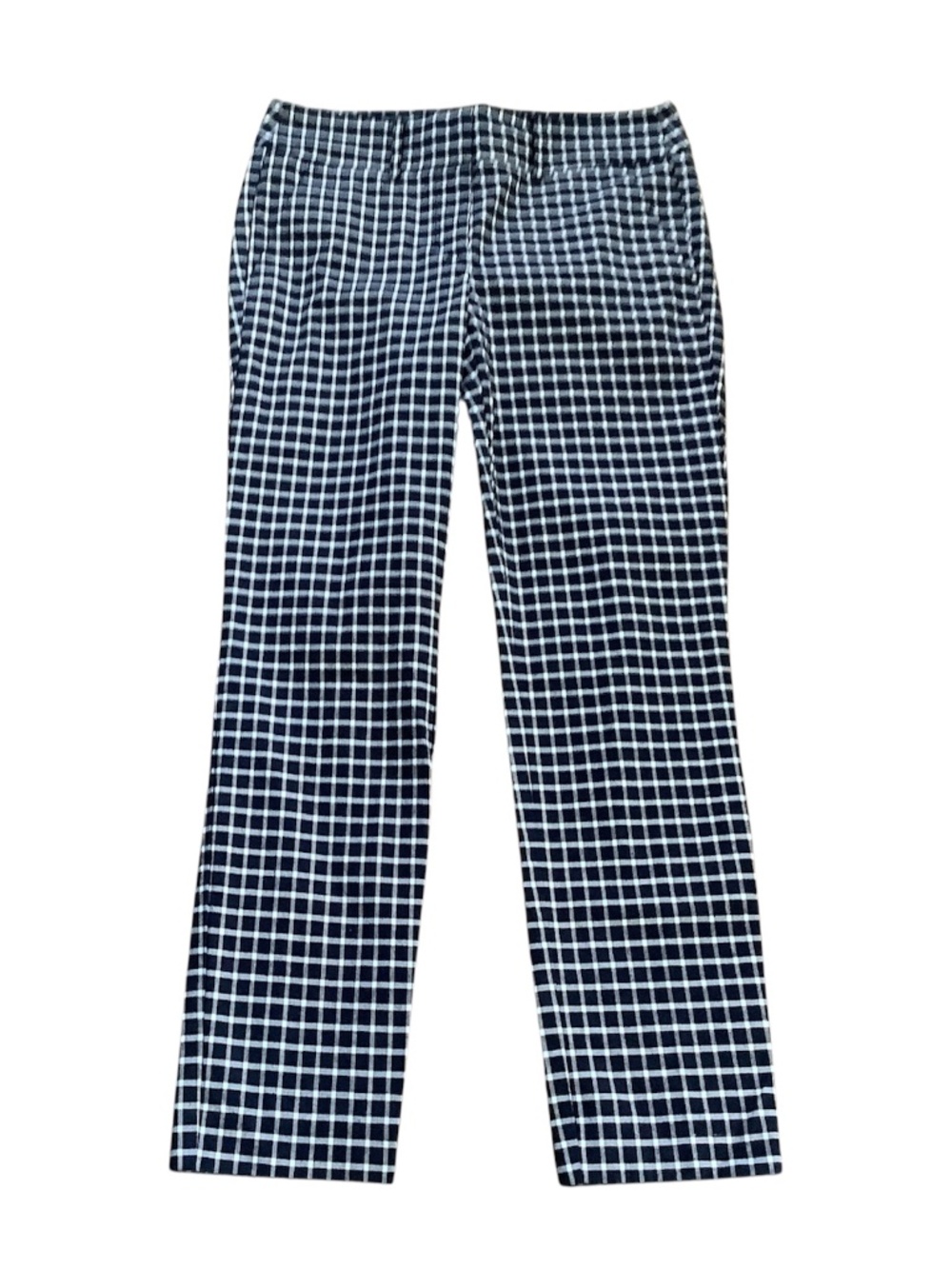 Loft Outlet Women’s Pants Size 4 Blue White Plaid Modern Skinny Ankle